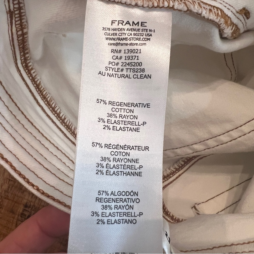 FRAME denim the Utility Trouser Wide Leg Jeans Au Natural Clean Contrast Stitch - Picture 11 of 12